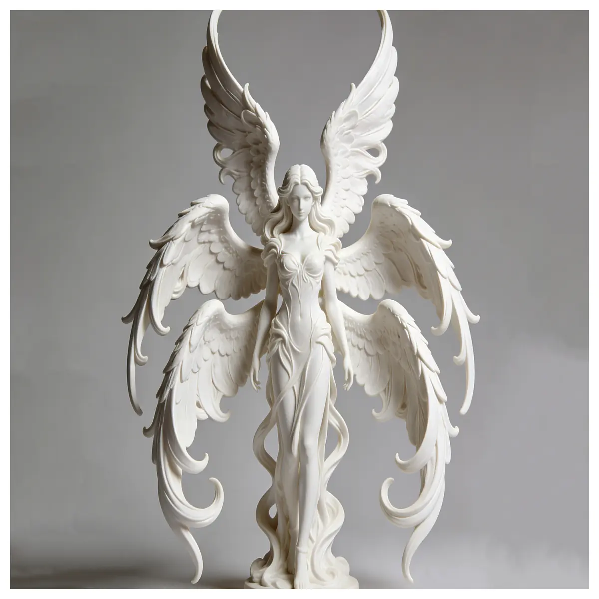 angel figurines divine art decor ethereal winged statues heavenly sculptures spiritual home accents