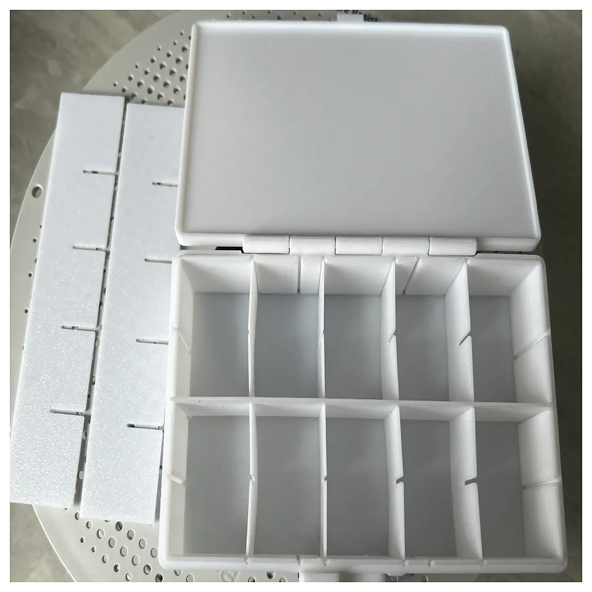 plastic parts organizer bins with dividers for hardware storage