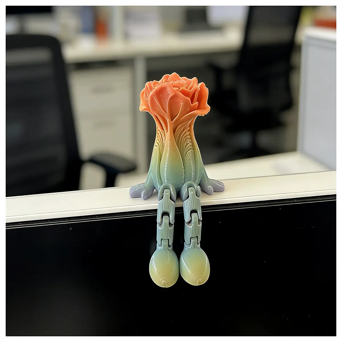 funny desk toy movable joint figurine for computer monitor cute office decor stress relief gadget