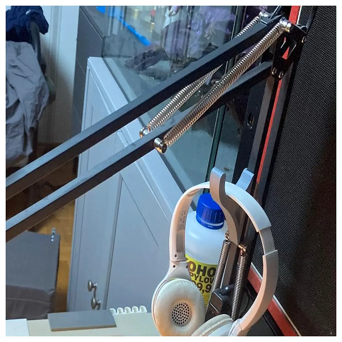 tertial desk with headphone hook reading for bedside table office study with earphone holder