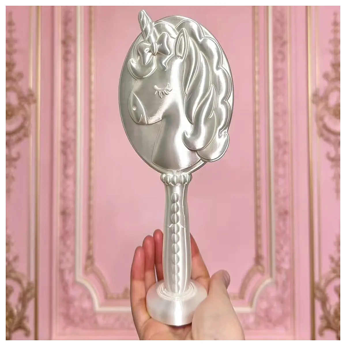 white gold rococo princess makeup mirror with lights vanity table mirror for bedroom girls room decor