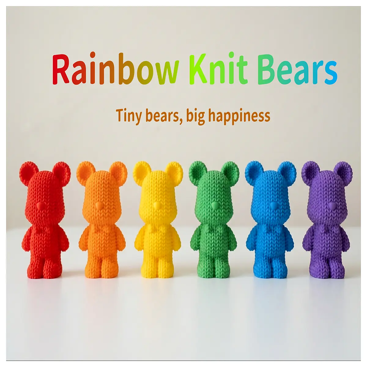 knitted bear plush toy soft stuffed animal for kids cute crochet bear gift baby nursery decor huggable teddy bear