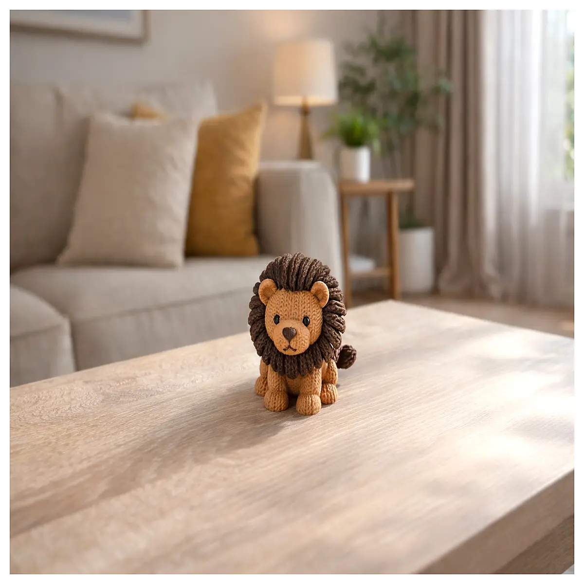 plush lion stuffed animal for kids knitted toy lion soft cuddly lion pillow baby nursery decor gift