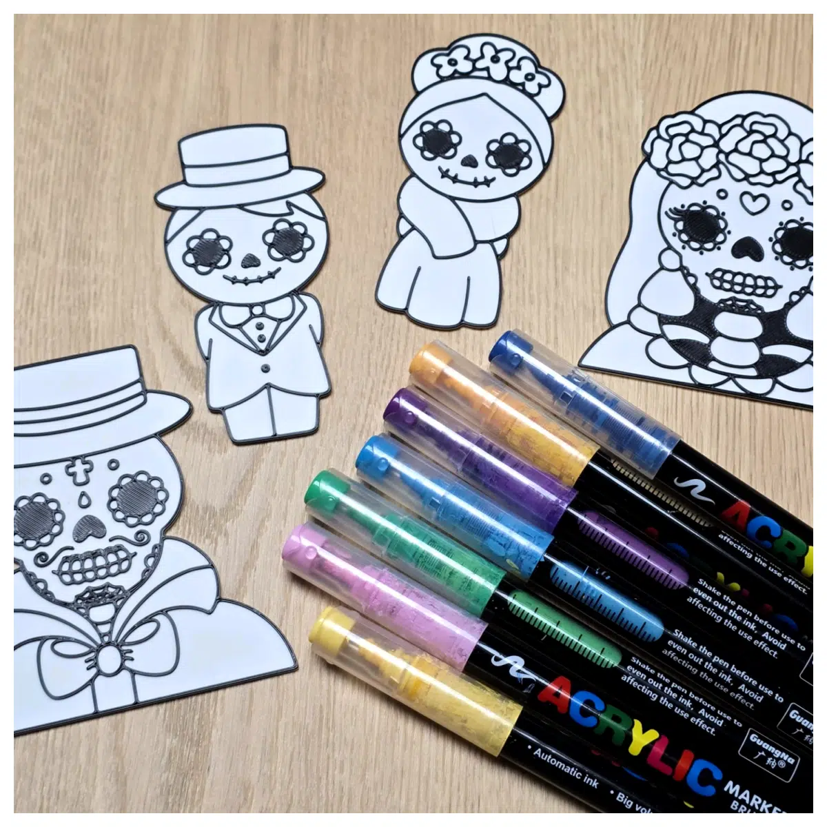 sugar skull coloring pages for couples day of the dead printable art therapy gift