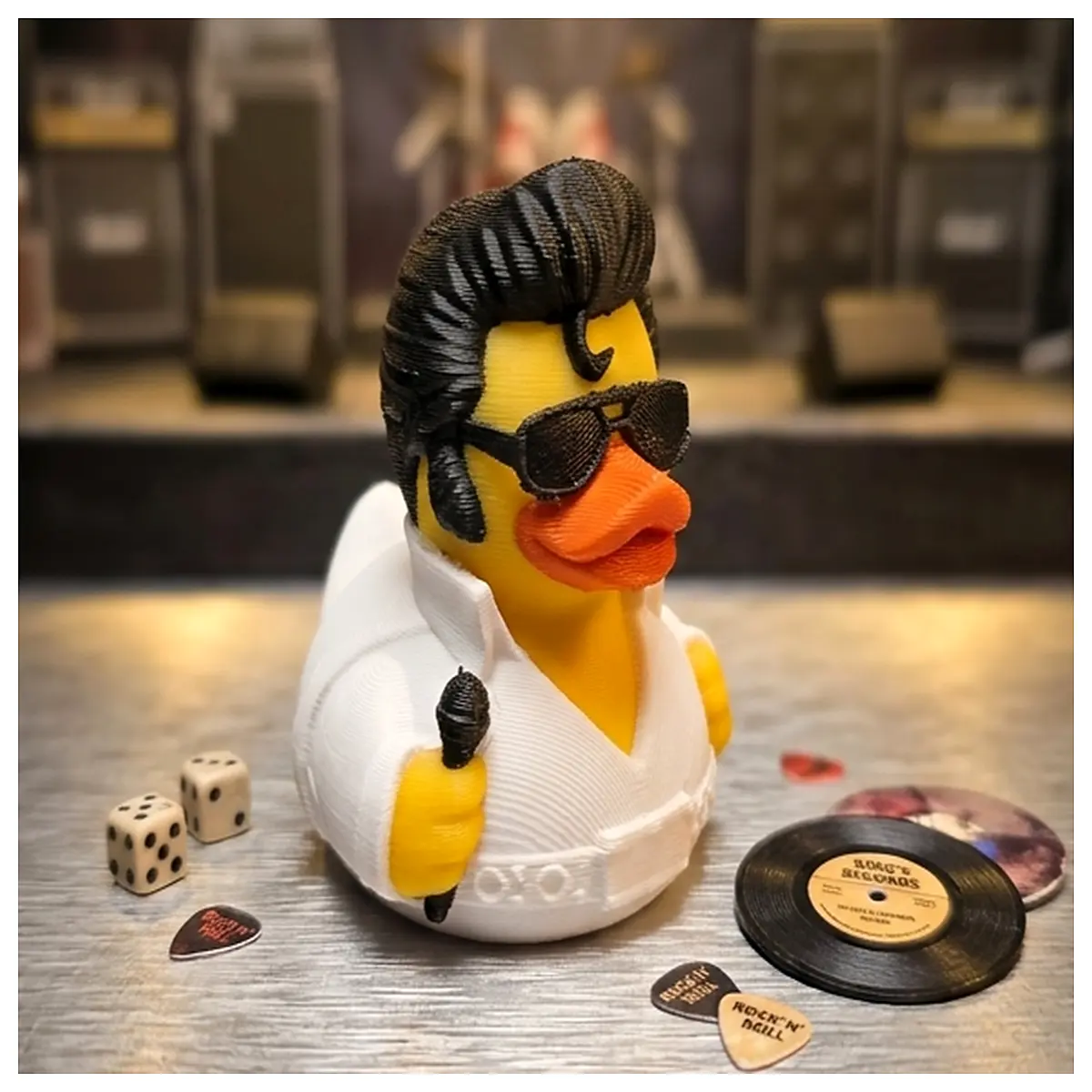 presley rubber duck singing print novelty bath toy music fans