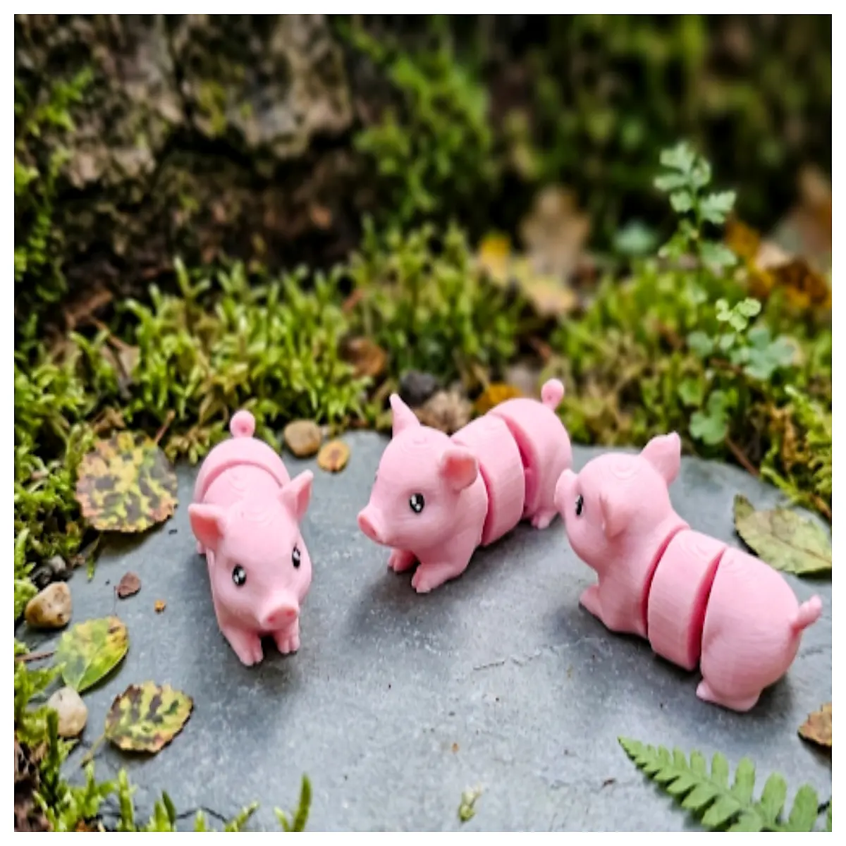 mini movable pig toy for kids small plastic farm animal figurine educational preschool learning resource cute desk decor gift