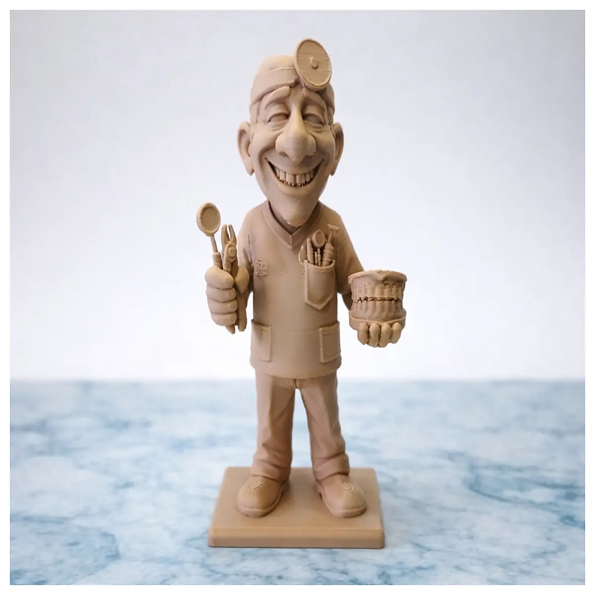 cute dentist holding dental prop for kids school play costume