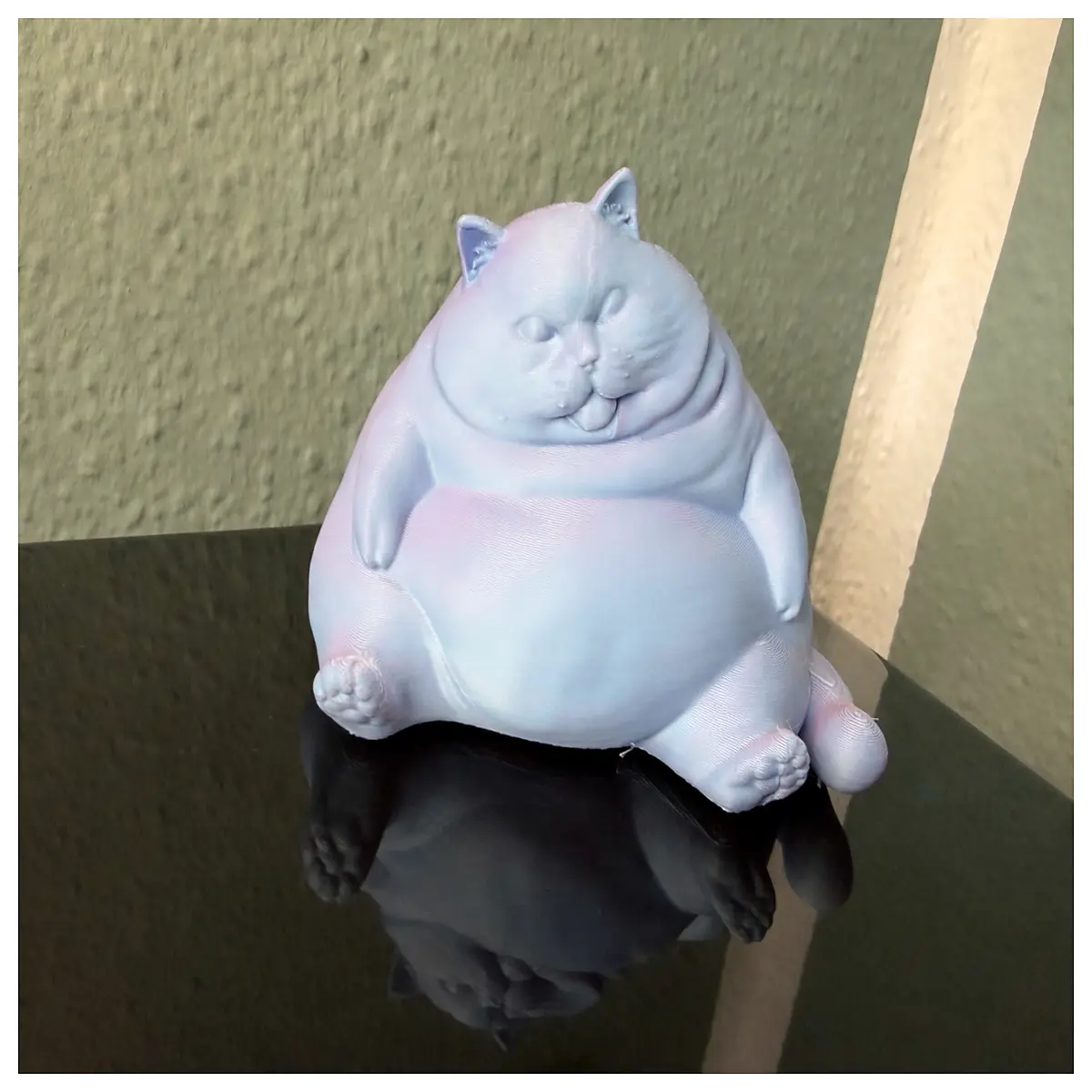 cute chubby cat plushies big round belly cat toys kawaii fat cat figurines for desk decor