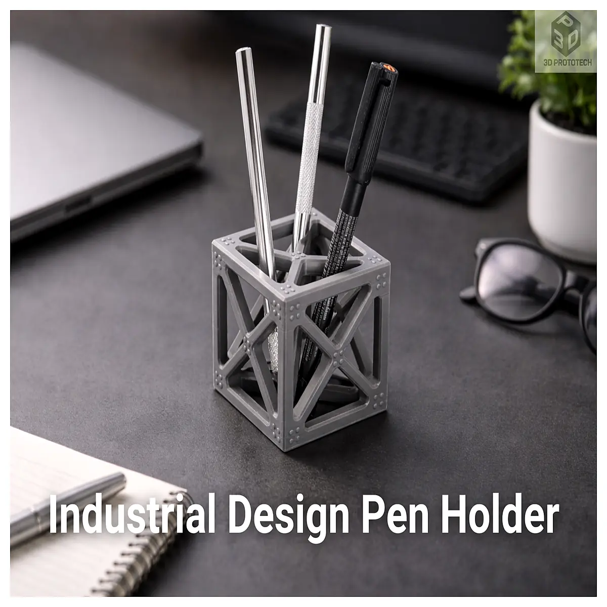 modern industrial desk organizer metal pen holder vintage office supplies storage
