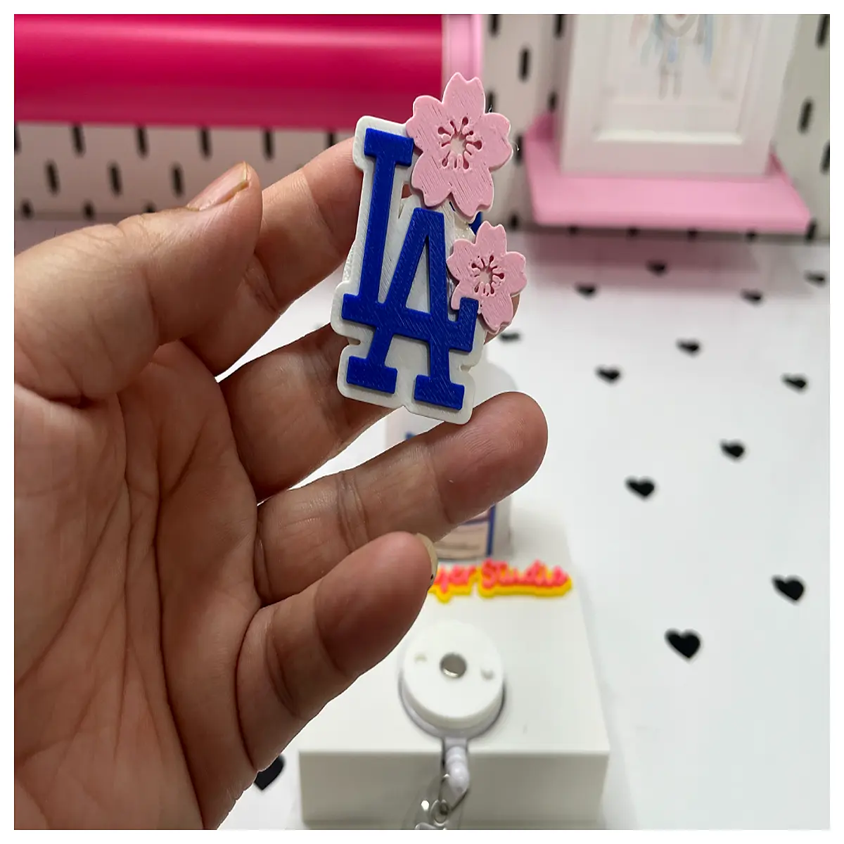 cute cherry blossom pin badge clip expandable telescopic lanyard holder for bags hats adjustable strap buckle accessory