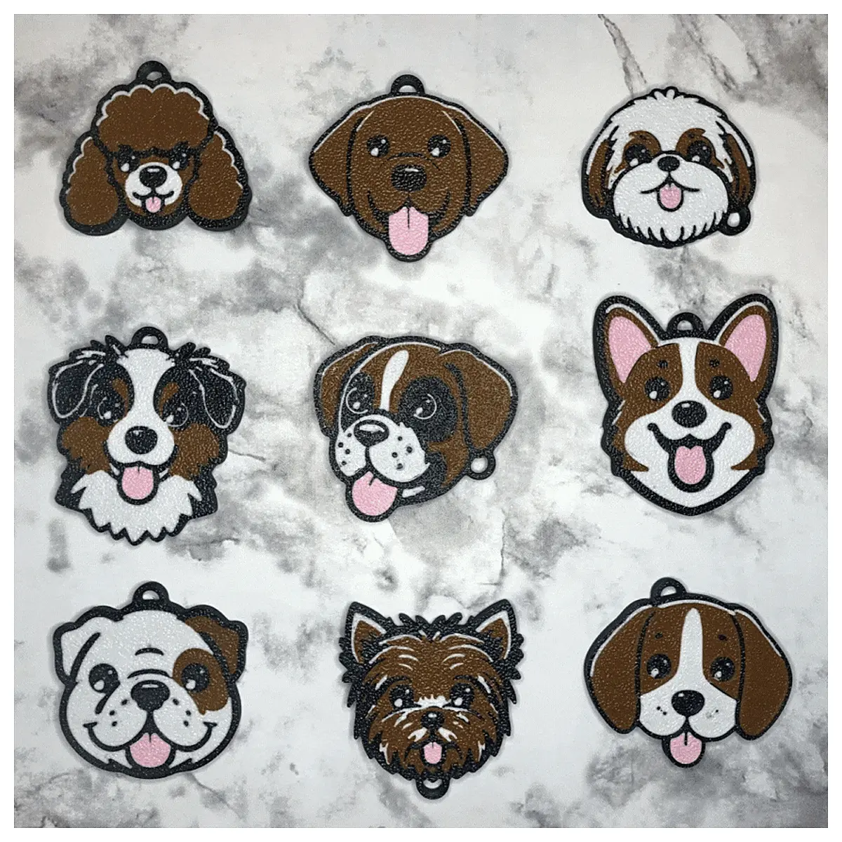 cute pocket puppy dog breed keychain plush charm for bag cute animal pendant
