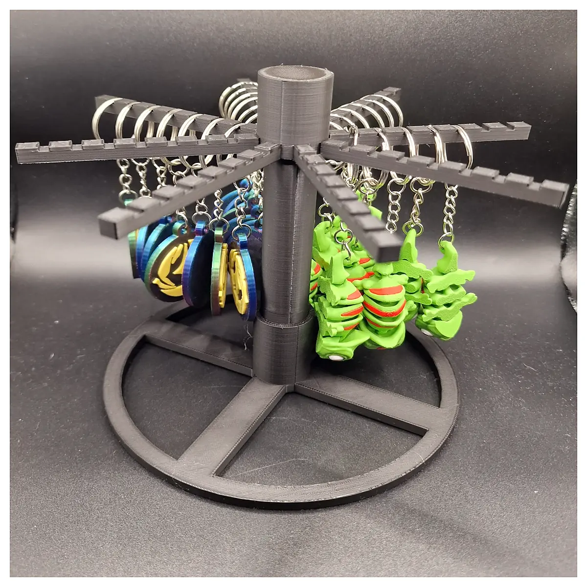 rotating keychain organizer for retail shop counter jewelry hook rack