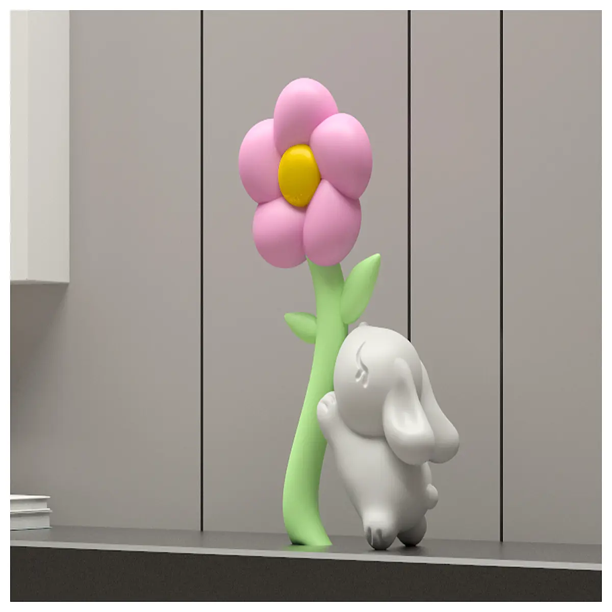 cute plastic bunny figurines with spring flowers for home table centerpieces easter egg basket fillers garden lawn stakes