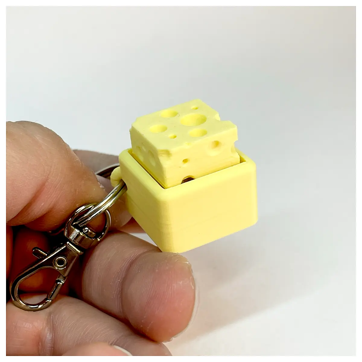 cute cheese shaped keychain fidget toy stress relief anxiety reducer funny food accessory for keys bag