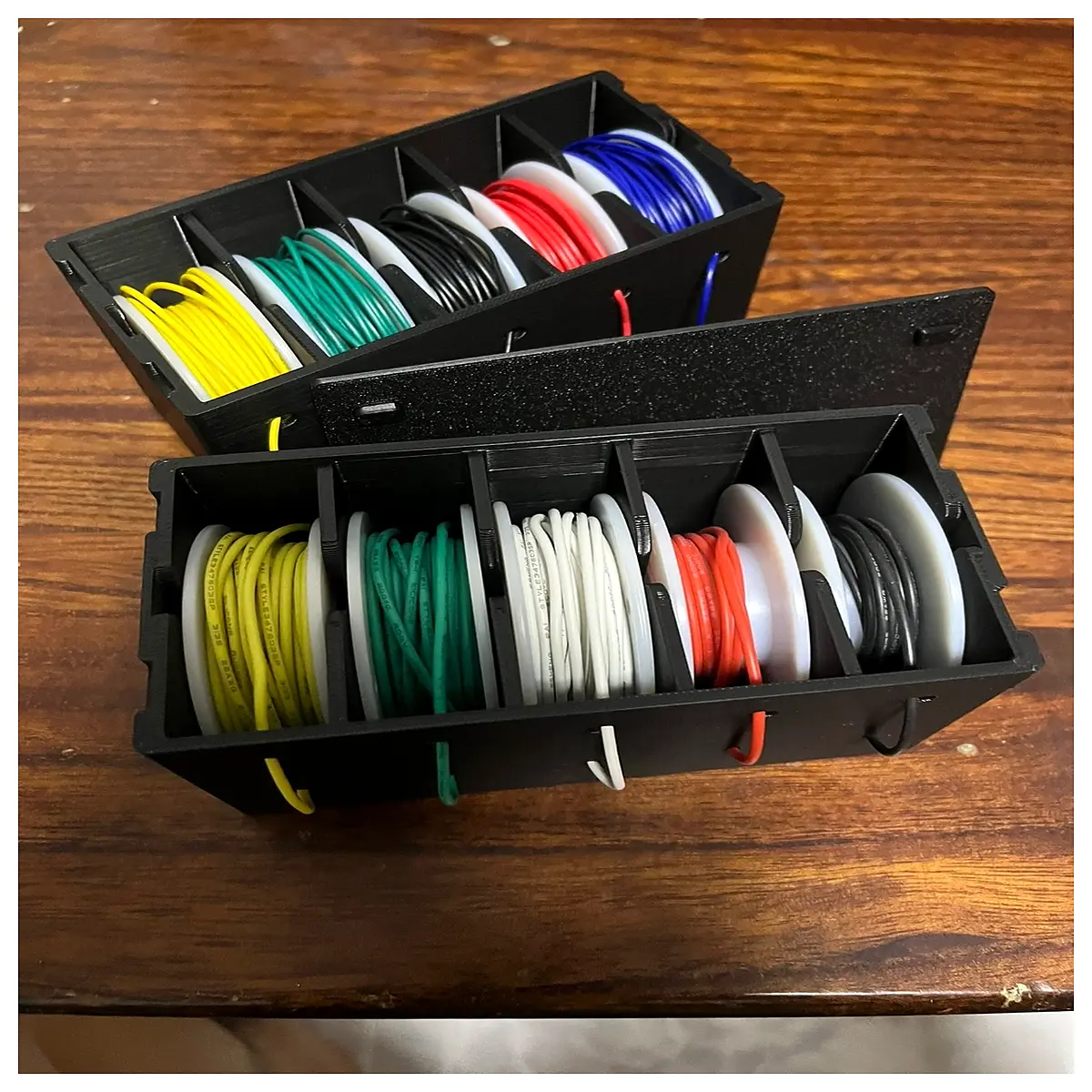 stackable wire organizer box plastic cable management container for home office desktop cord storage
