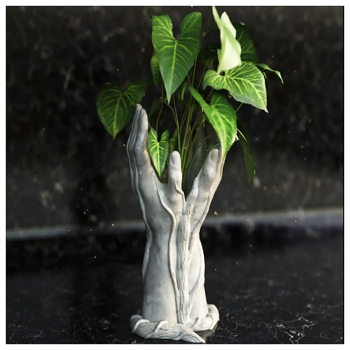 hand shaped vase ceramic home decor modern minimalist table centerpiece living room accent