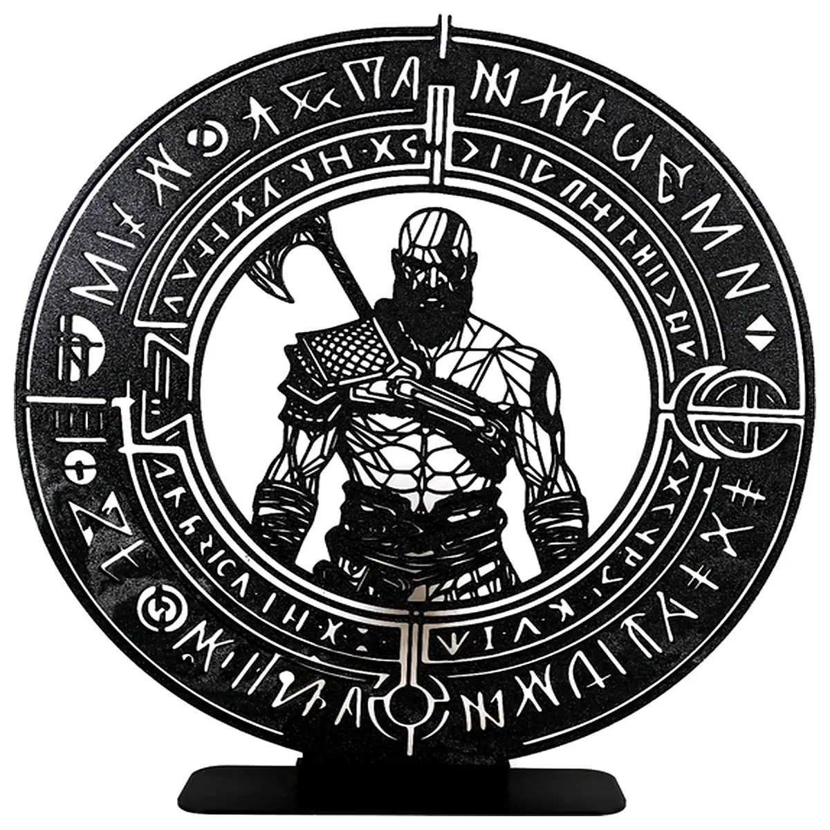 kratos rune circle geometric pattern t shirt gaming merch cosplay costume