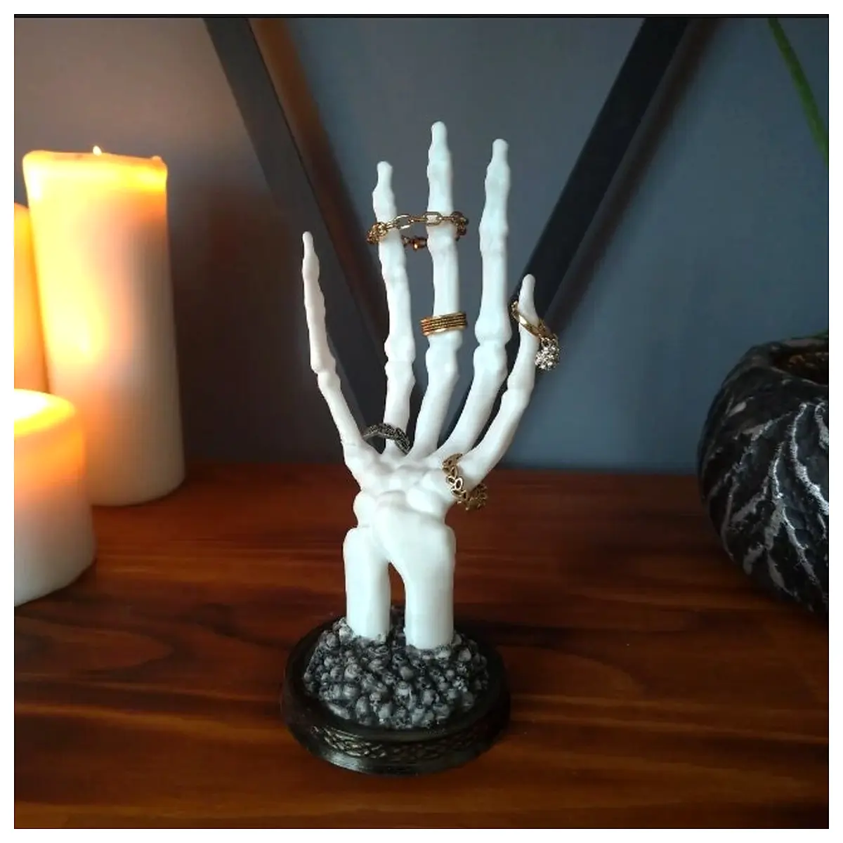 halloween skeleton hand ring holder jewelry organizer prop for party decor