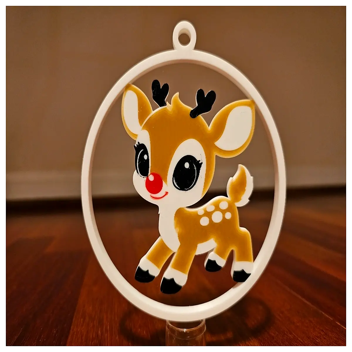 large rudolph red nose reindeer christmas tree topper ornament holiday decor
