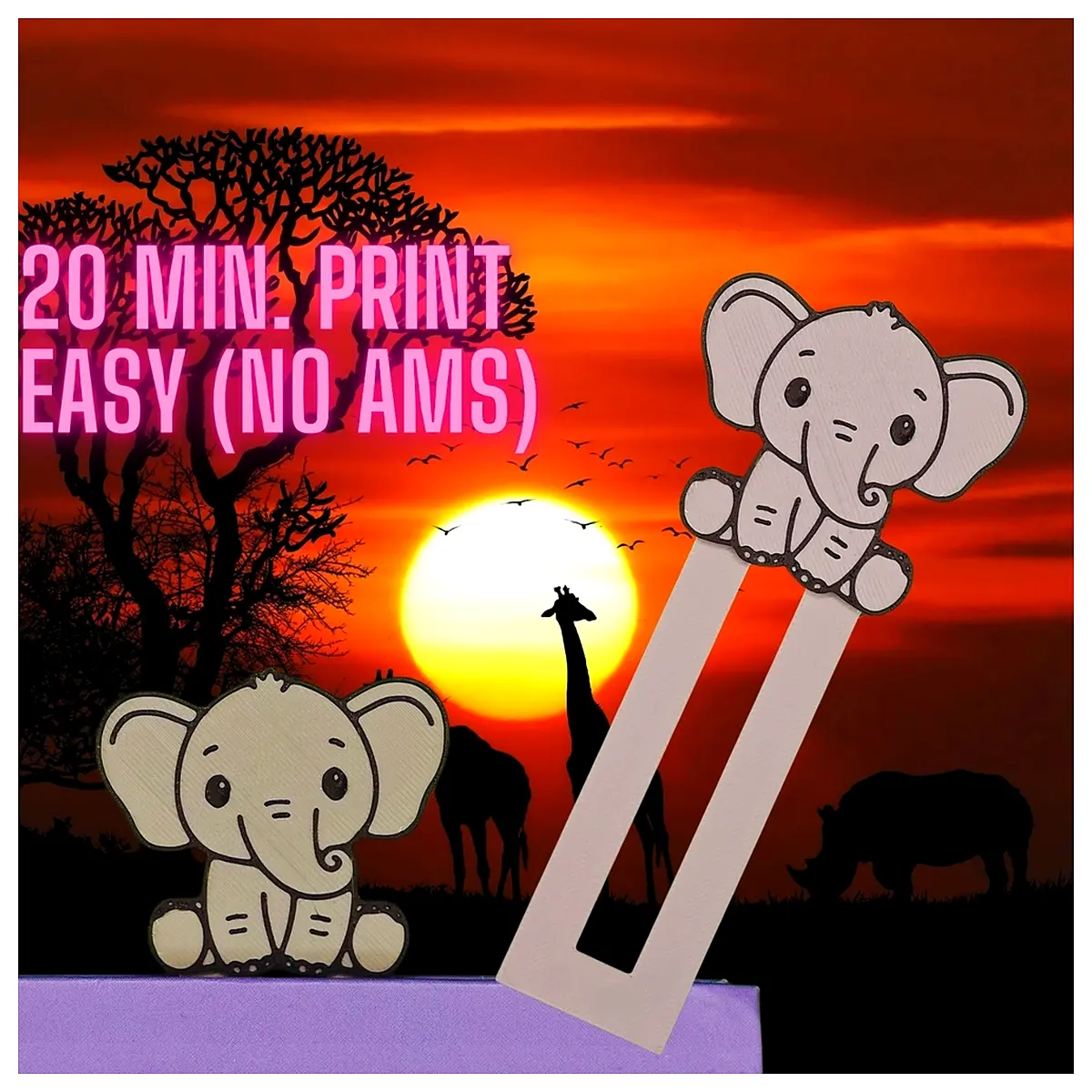 cute elephant bookmark for reading metal animal page marker library organizer gift