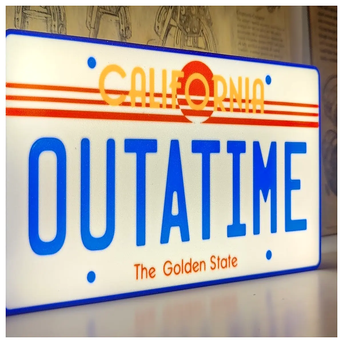 back to the outatime license plate neon sign wall art home decor movie memorabilia