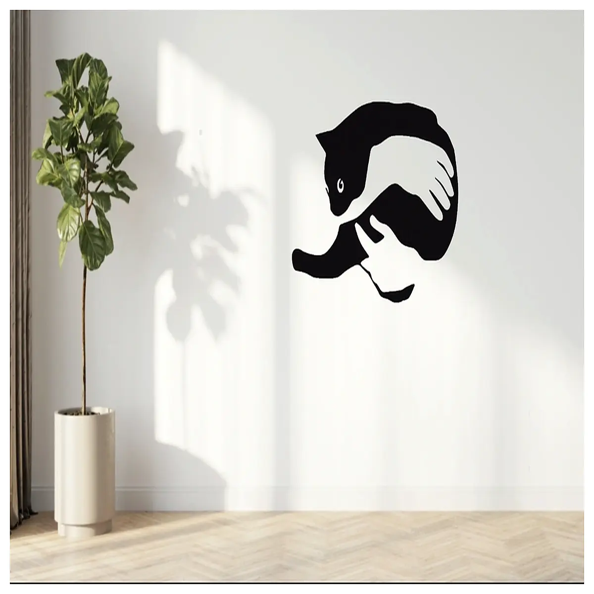 handheld cat wall art print portable feline home decor lightweight canvas painting for renters