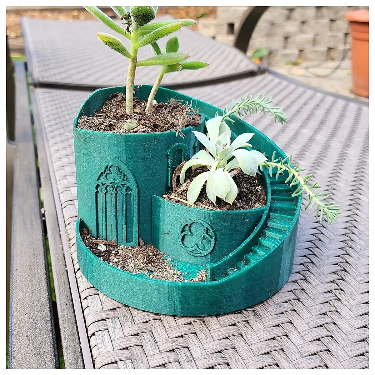3 tier self watering planter with drainage holes indoor outdoor flower pot for succulents herbs plants