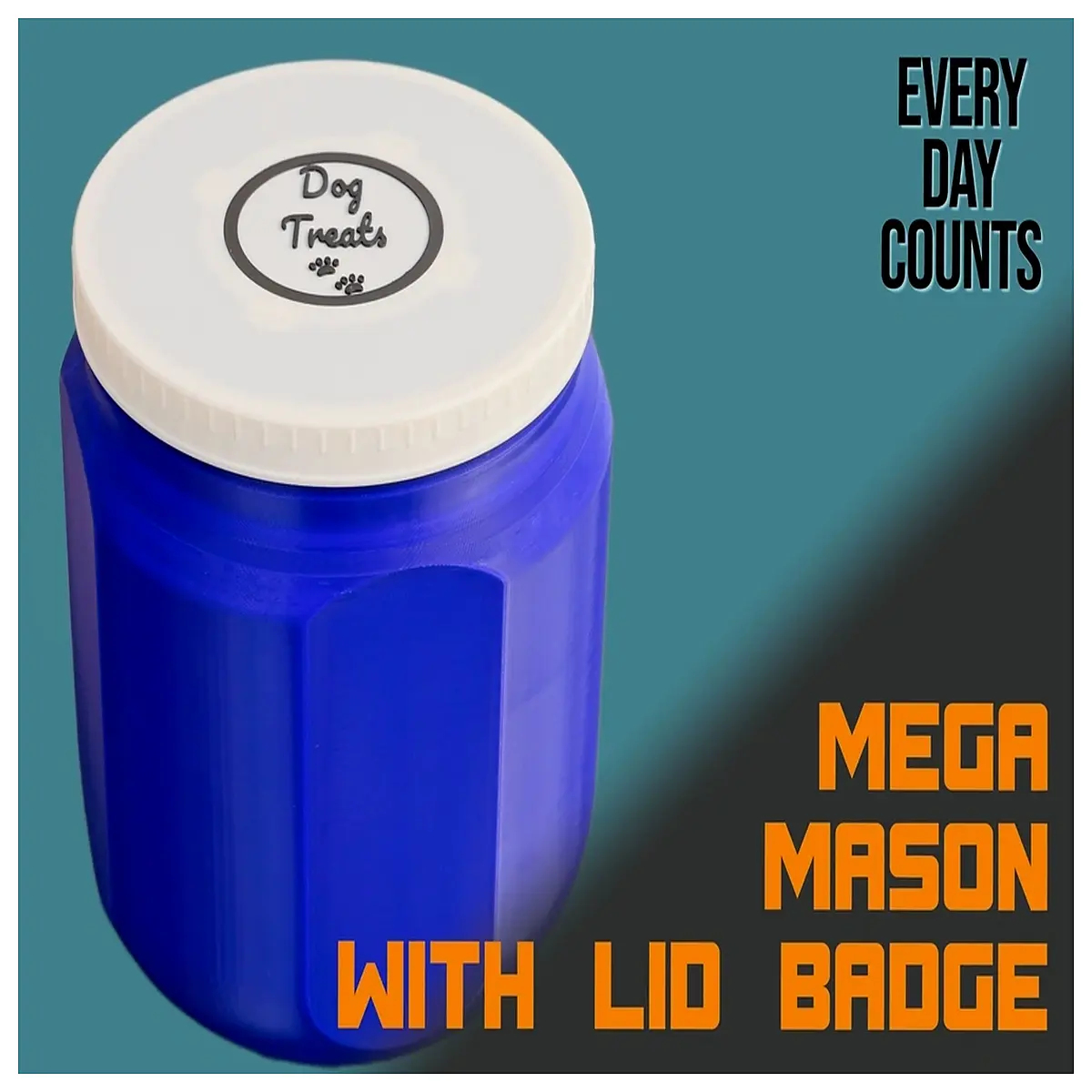 large mason jar with lid and pin badge storage bulk food container for pantry organization