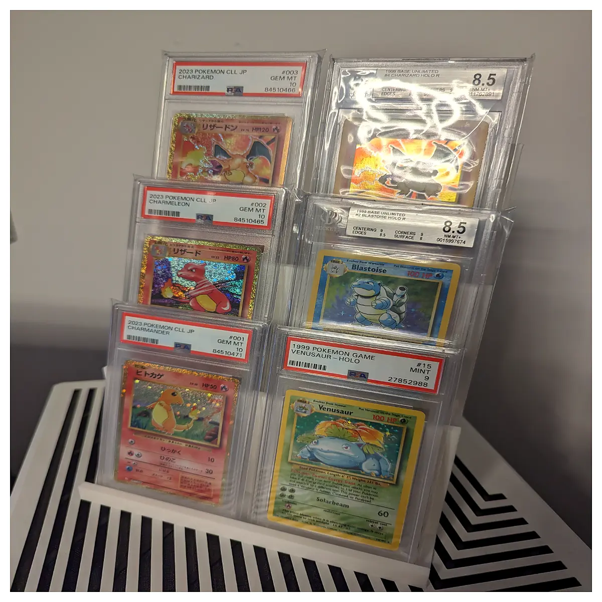 graded slabs for psa beckett bgs cards acrylic holder shelf organizer