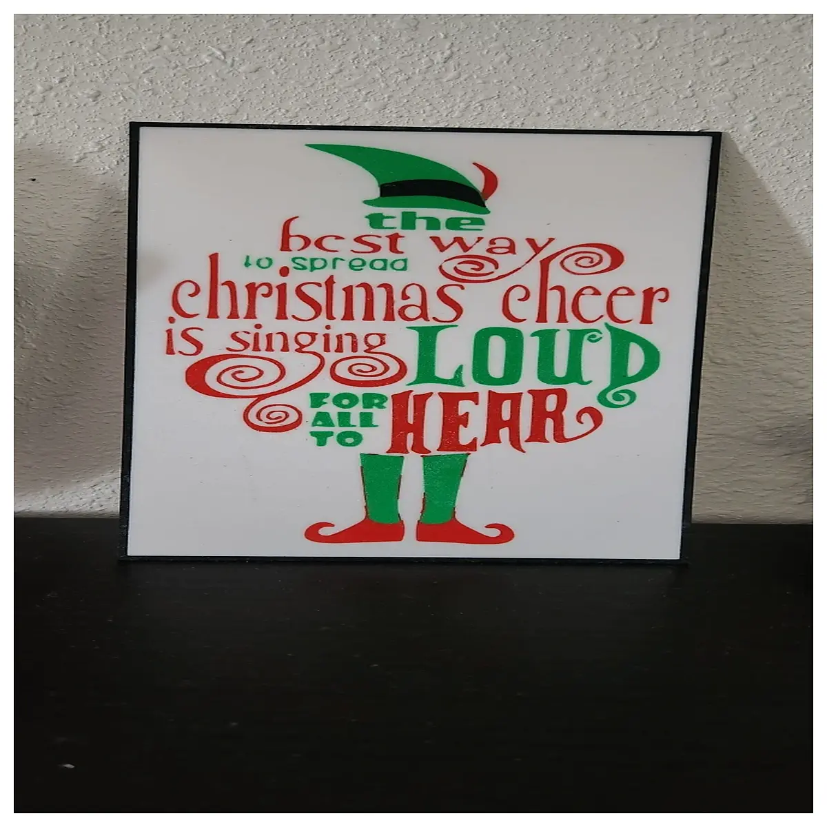 elf christmas quote box festive decor holiday party glow sign