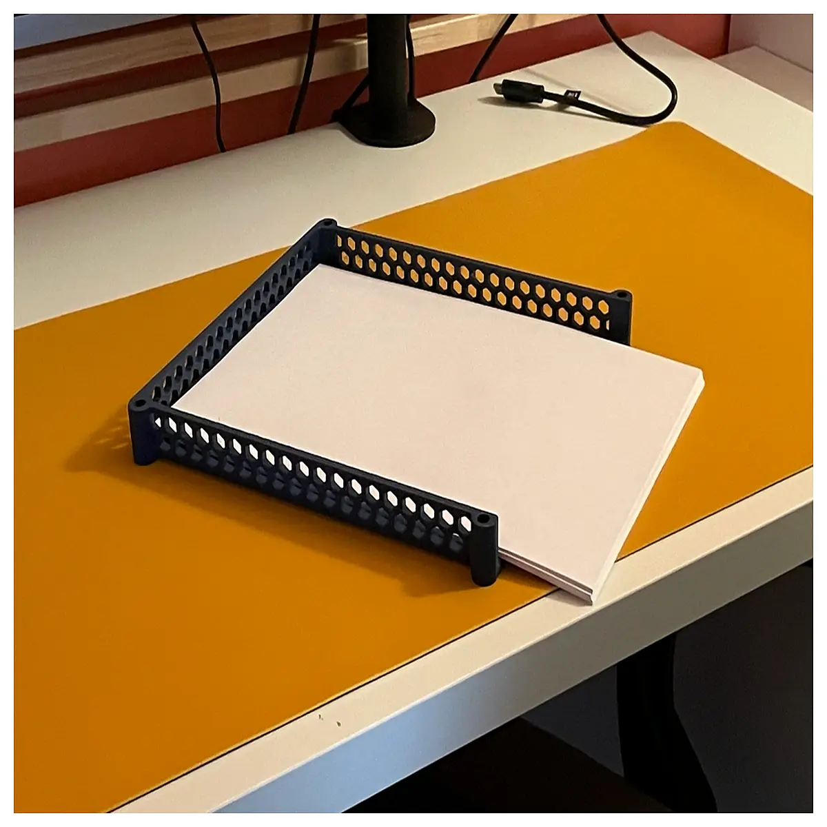 slim under desk file organizer tray for home office storage