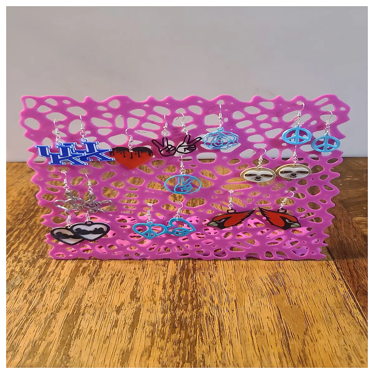 geometric wire earring organizer rack for jewelry storage home decor