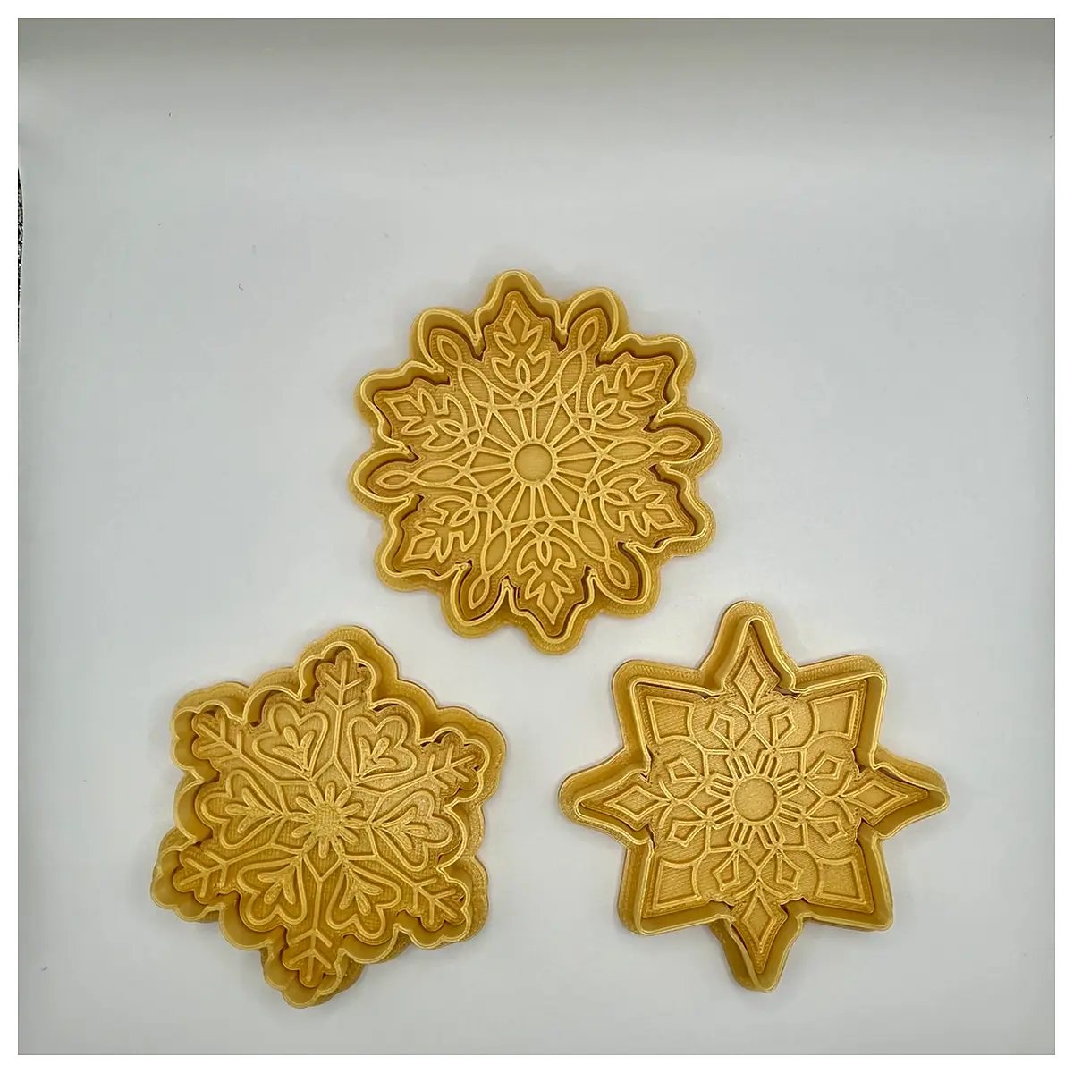 snowflake cookie cutter stamp set holiday baking tools christmas sugarcraft fondant impression