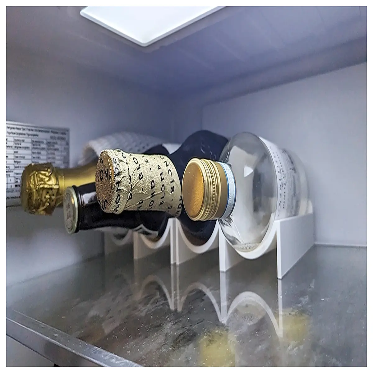 refrigerator wine rack organizer for bottles inside fridge door storage holder