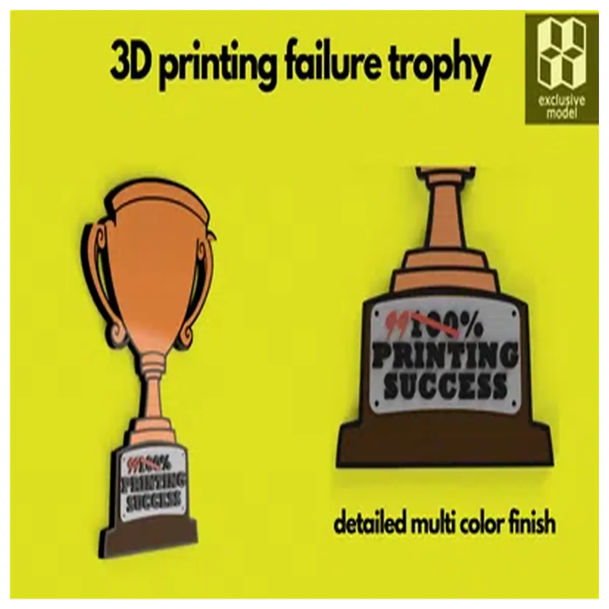 funny print failure trophy magnet support for failed prints desk decor gift quirky fridge sticker for engineers