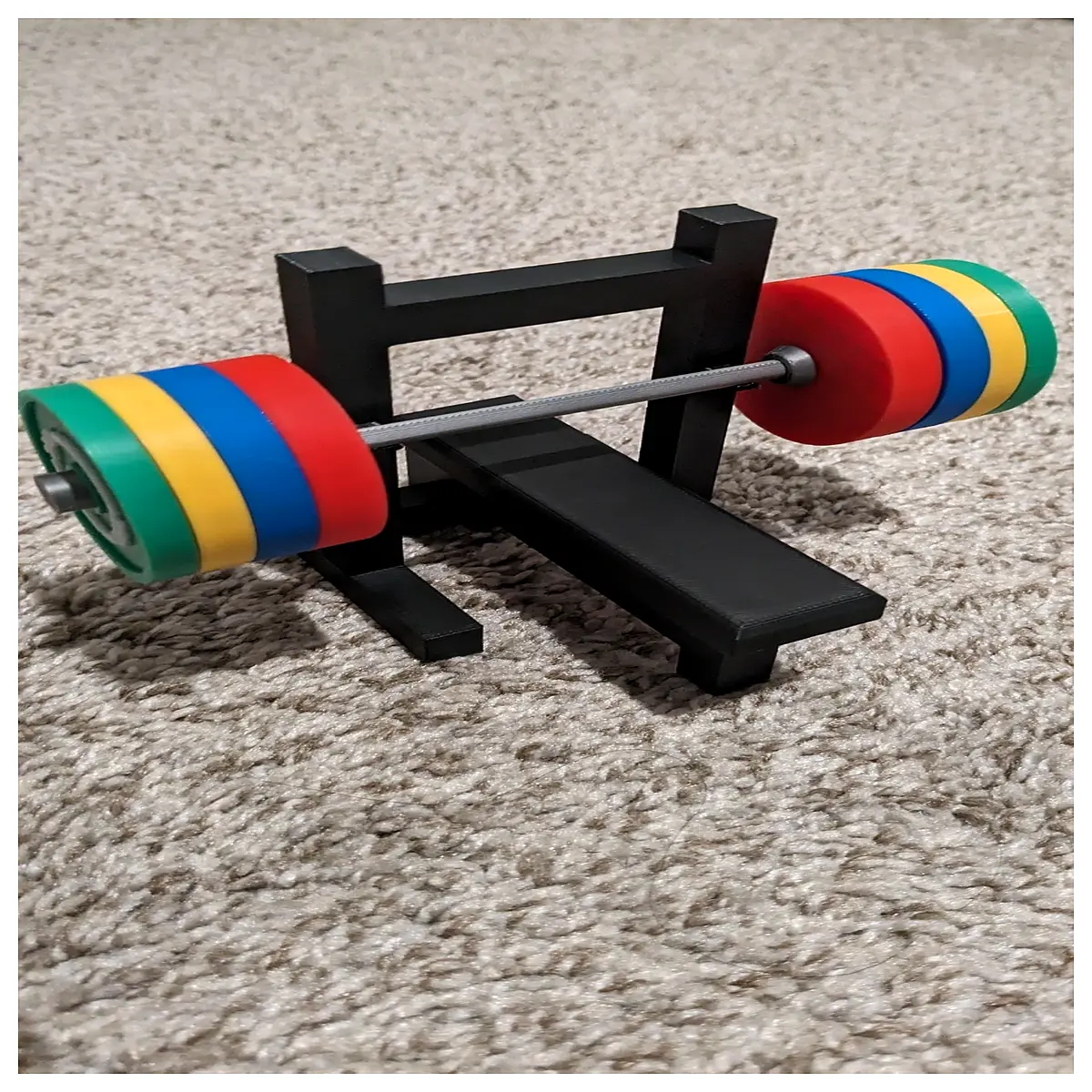 desktop barbell weight set pb trophy progress tracker home gym strength training milestone award