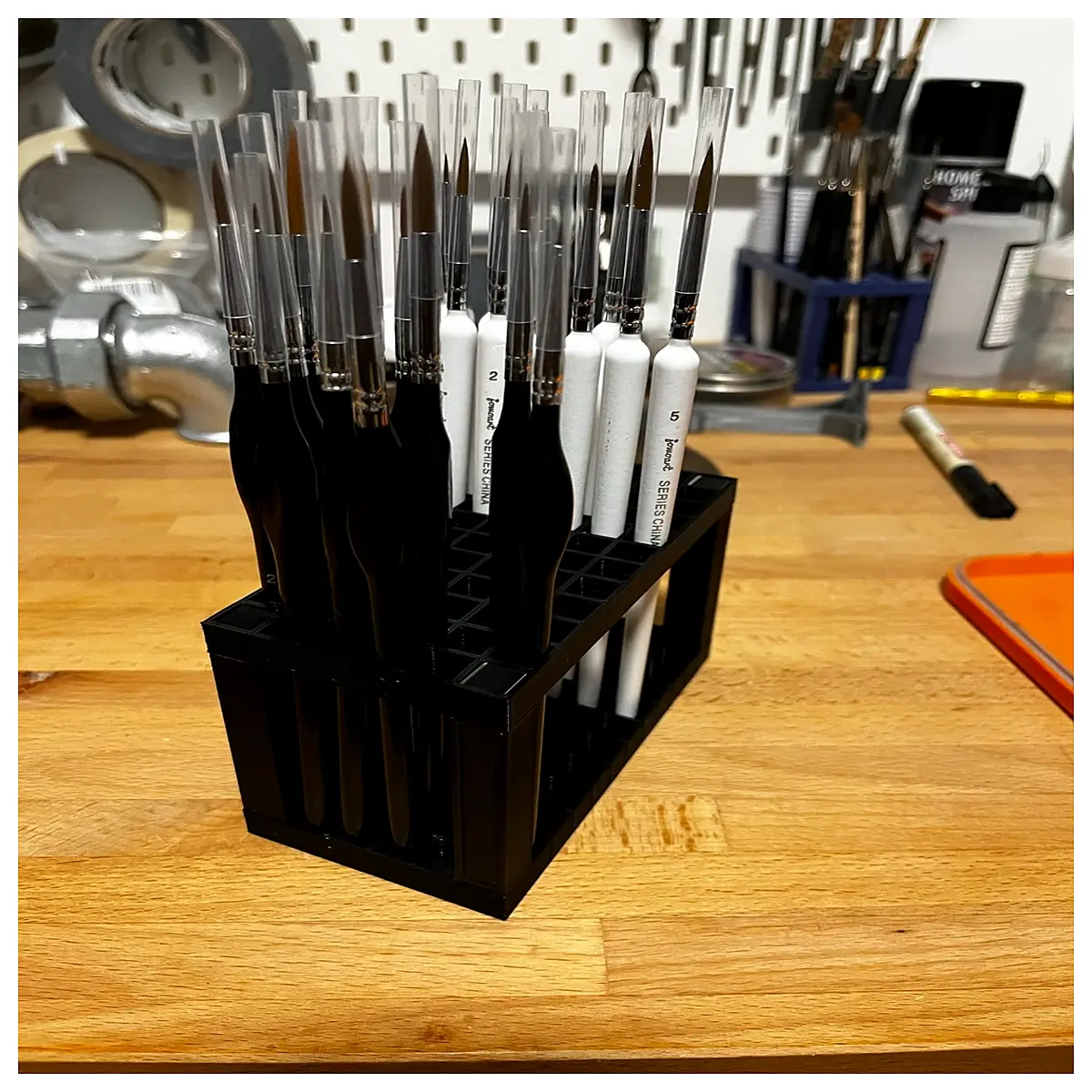 artist paint brush holder organizer desktop storage for acrylic watercolor pens