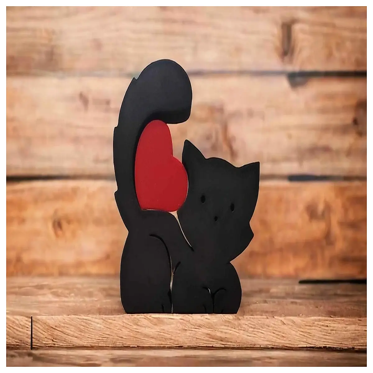 shaped jigsaw puzzle cat silhouette animal lover gift