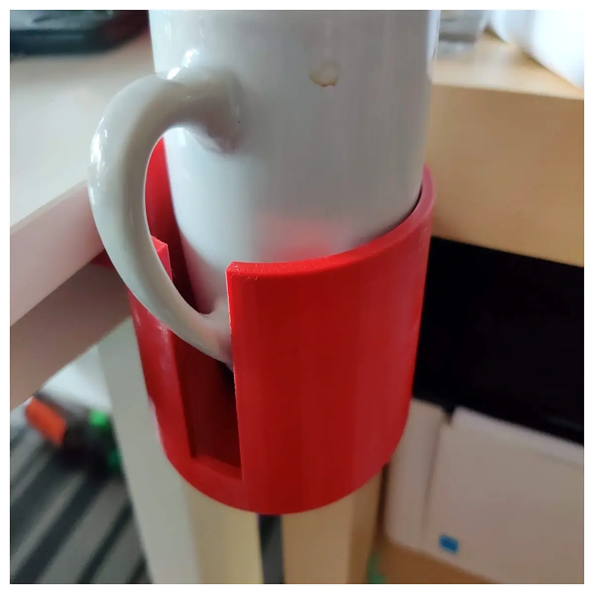 under desk cup holder clip on monitor arm mount for coffee mug water bottle office organizer