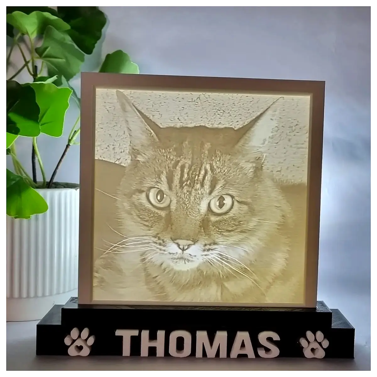 lithophane base wooden box nightlight holder for photo frame diy craft