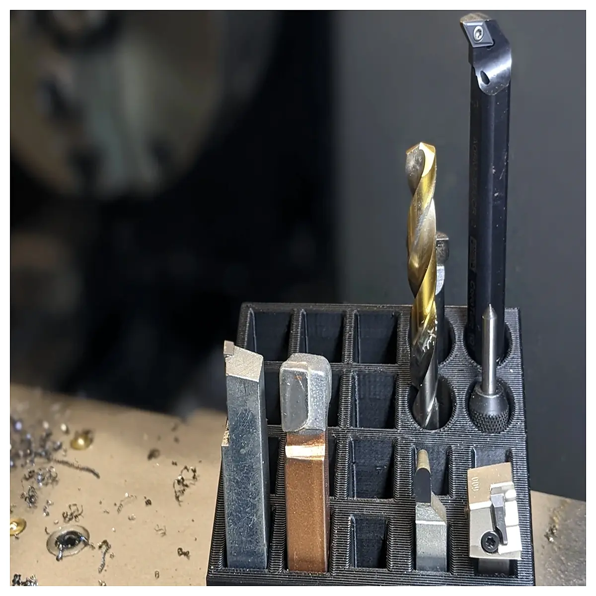 lathe tool holder rack organizer magnetic mount for turning inserts carbide tools workshop storage