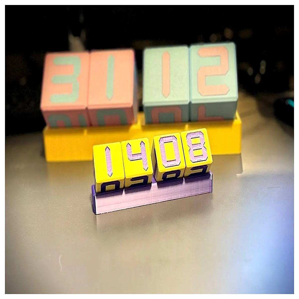 perpetual cube calendar desk organizer no batteries needed minimalist office decor men