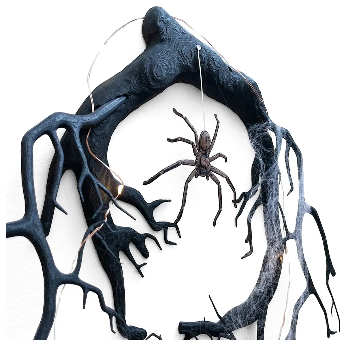 spooky wolf spider web wreath halloween door decor hanging party supplies