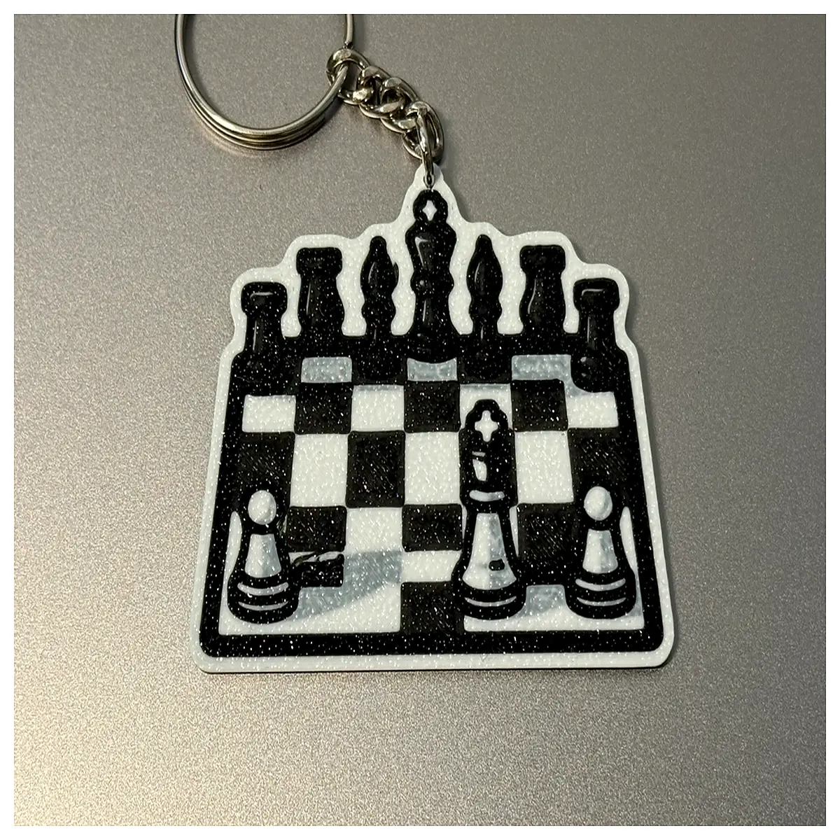 chess keychain metal chessboard charm players
