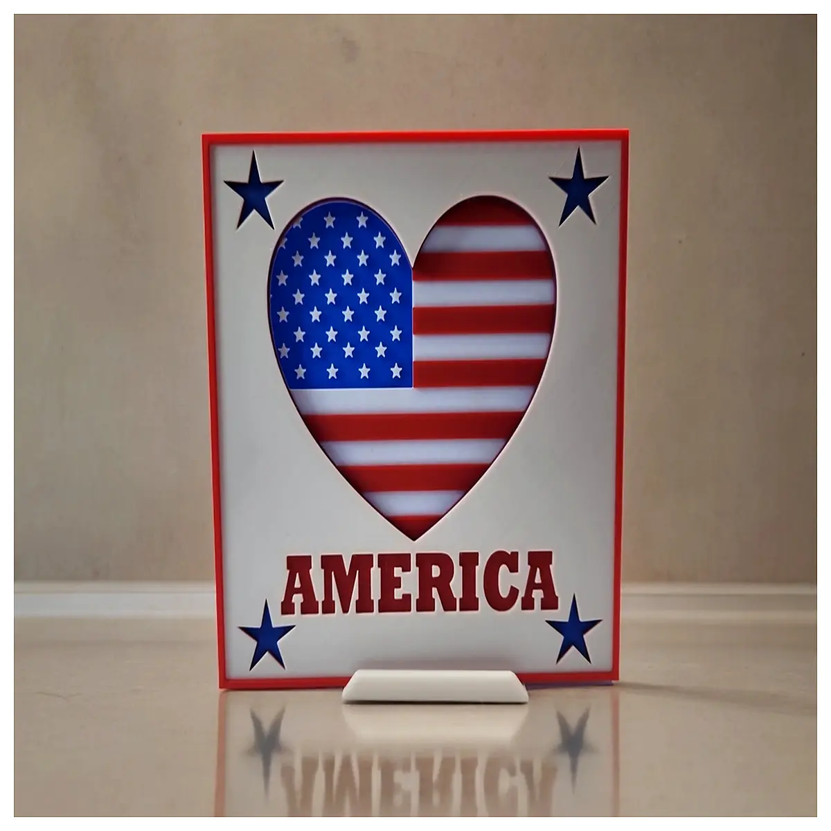 usa themed tiered hanging wall decor patriotic american flag layering art red white blue home accent pieces