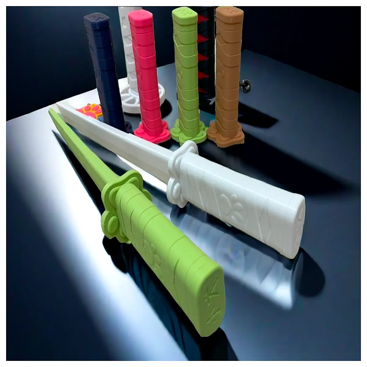 mini folding katana toy safe blade cosplay prop anime collectible for kids