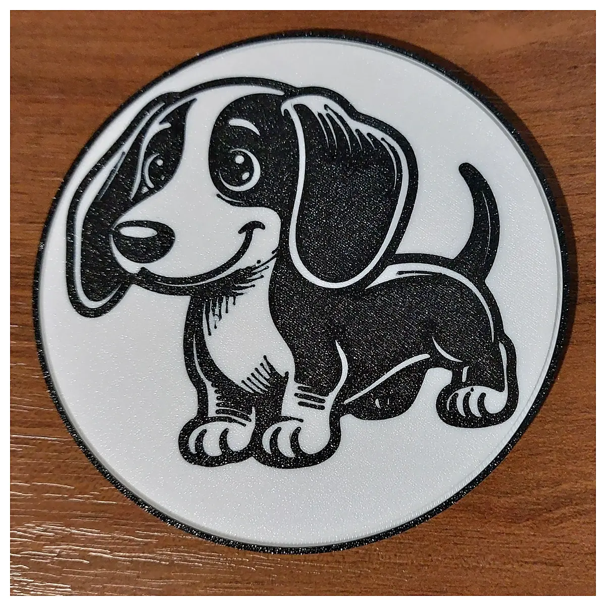 cute dachshund coaster set dog lover gift waterproof cork base coffee table decor