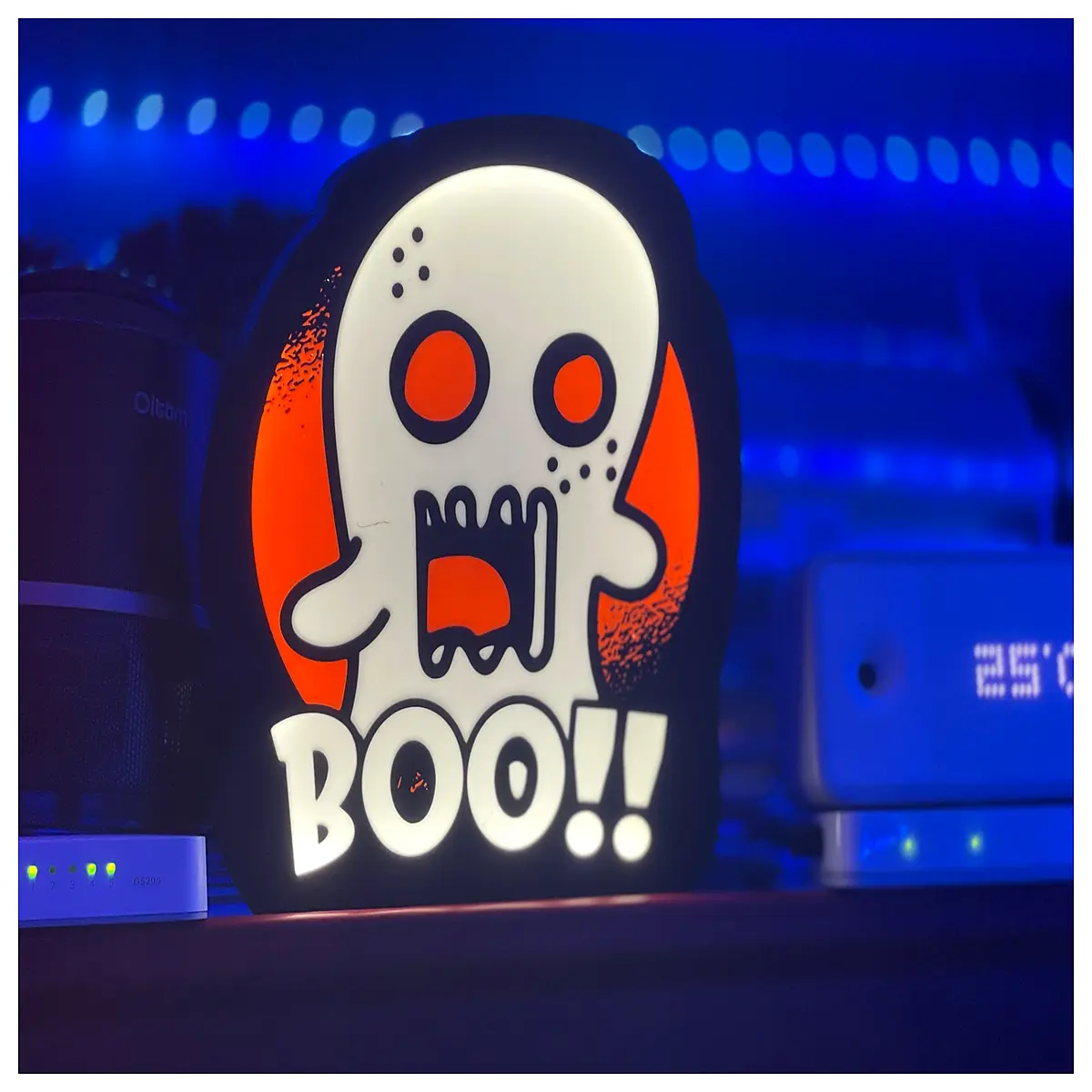 boo ghost lantern box halloween decoration spooky party prop haunted house lighting