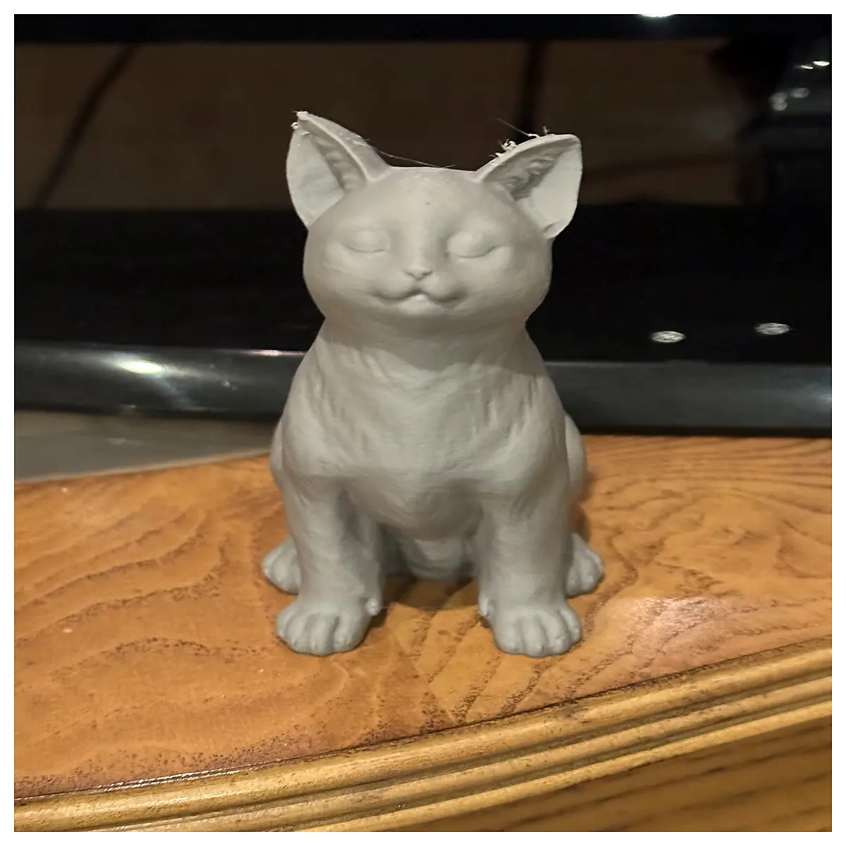 cute sitting cat plush toy adorable feline figurine for desk decor