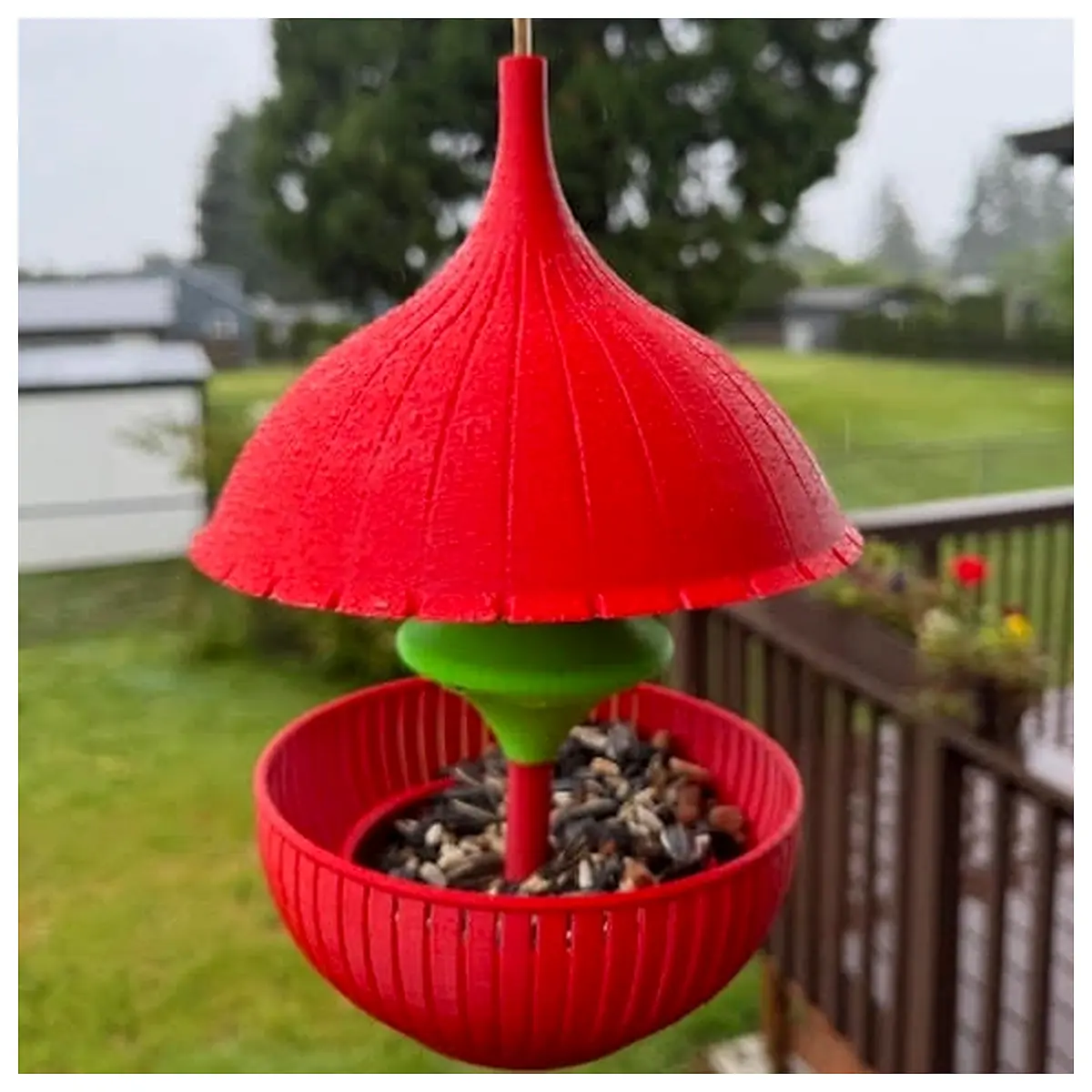 flower shaped bird feeder for outdoor garden hanging wild birds squirrel proof seed tray
